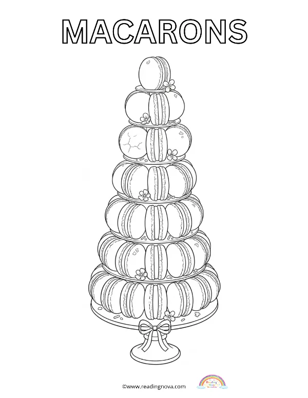 Free colouring page: Macarons