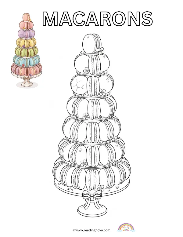Free colouring page: Macarons