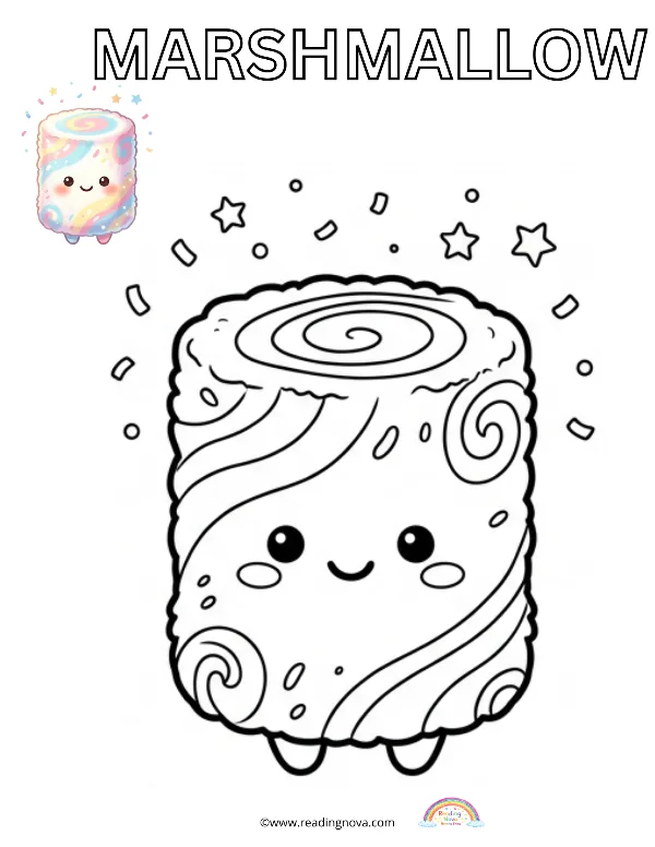 Free colouring page: Marshmallow
