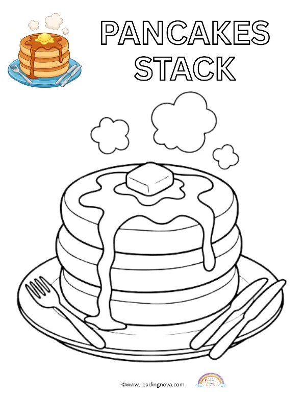 Free colouring page: Pancakes Stack