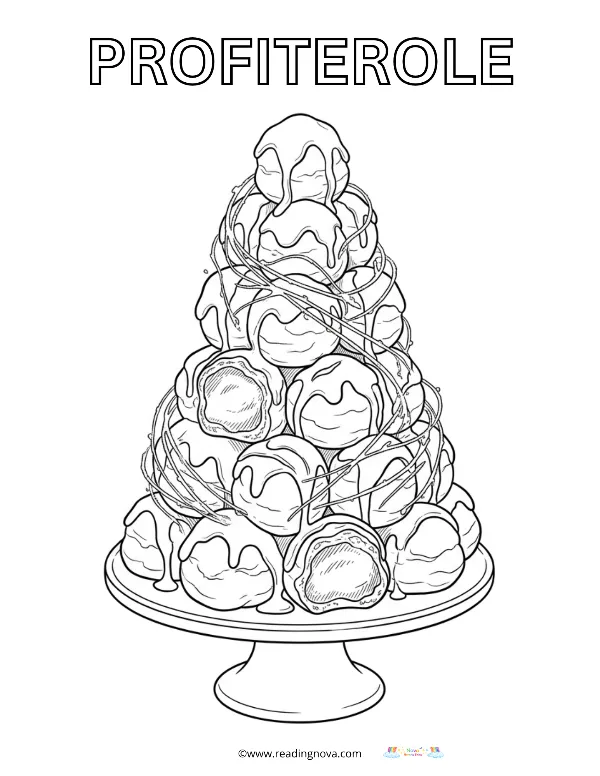 Free colouring page: Profiterole