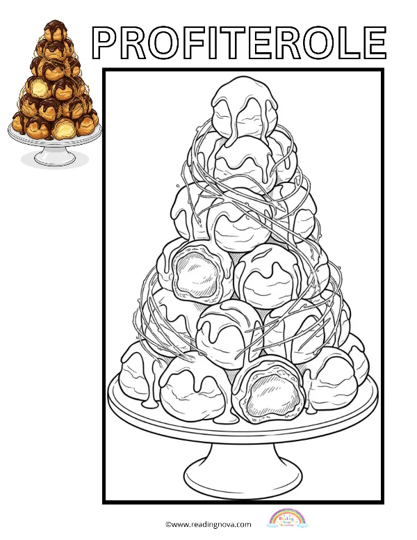 Free colouring page: Profiterole