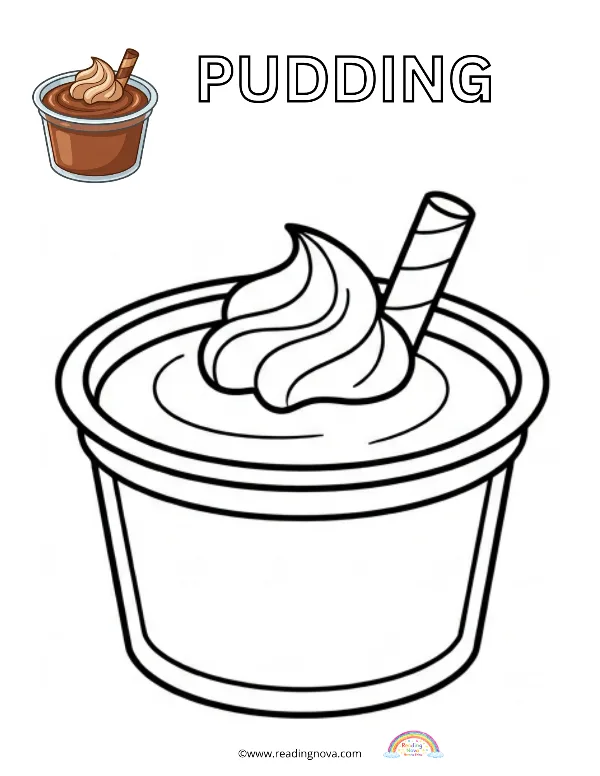 Free colouring page: Pudding