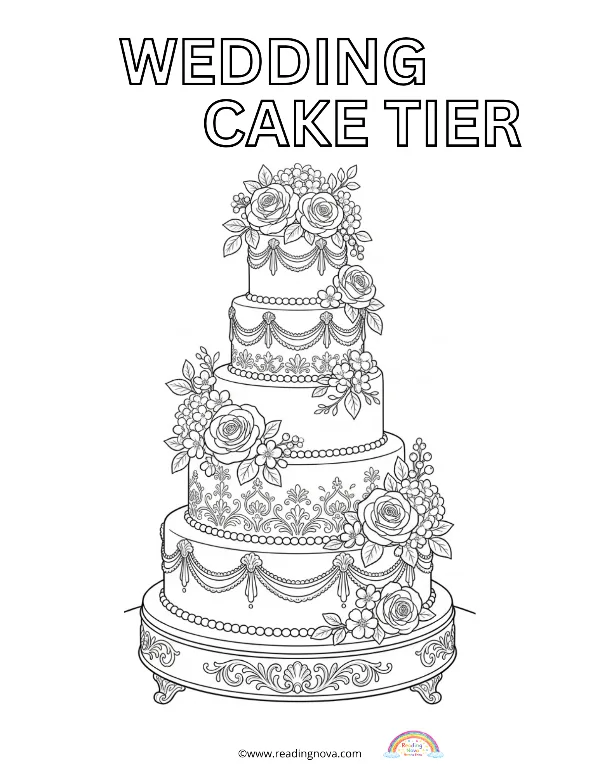 Free colouring page: Wedding Cake Tier