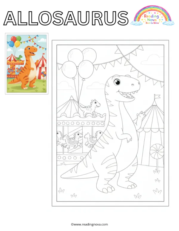 Free colouring page: Allosaurus