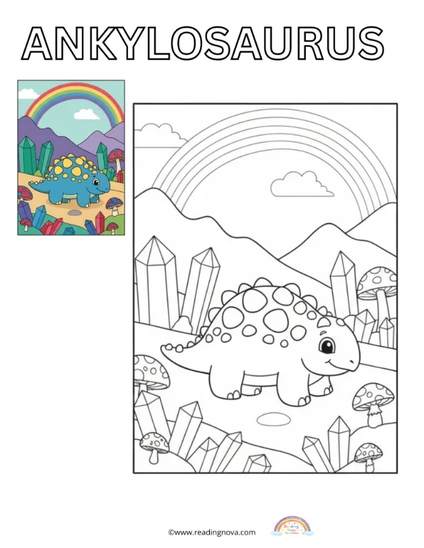 Free colouring page: Ankylosaurus