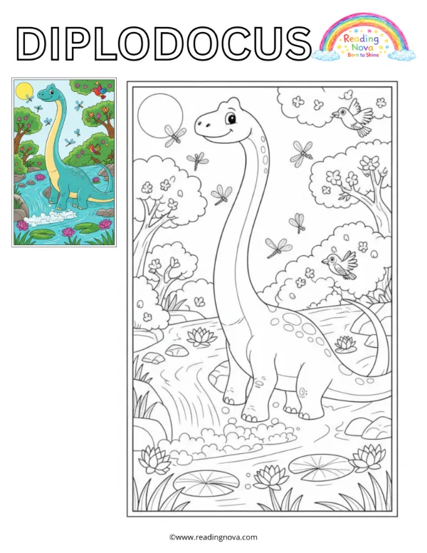 Free colouring page: Diplodocus