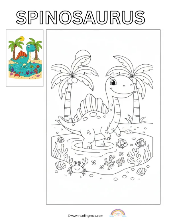 Free colouring page: Spinosaurus