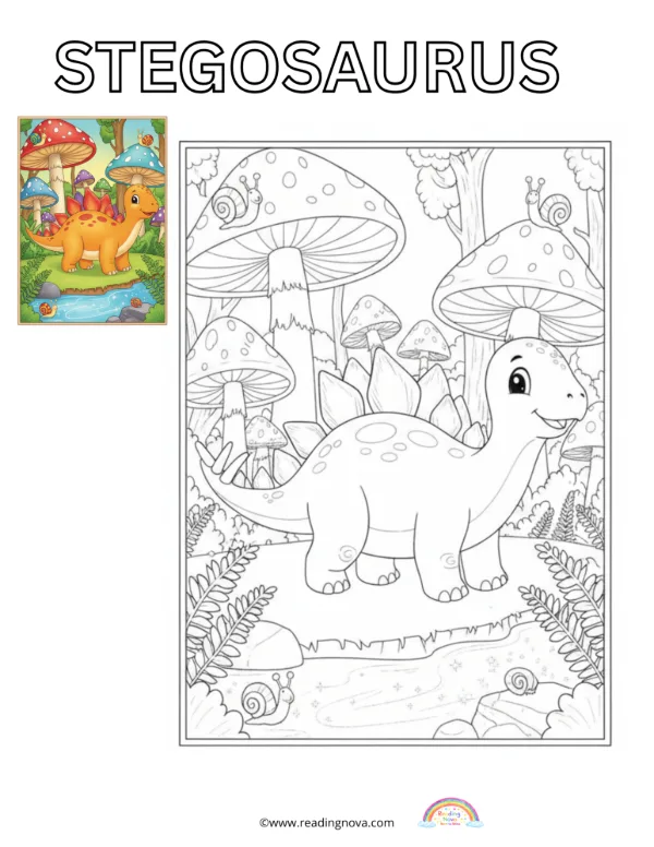 Free colouring page: Stegosaurus