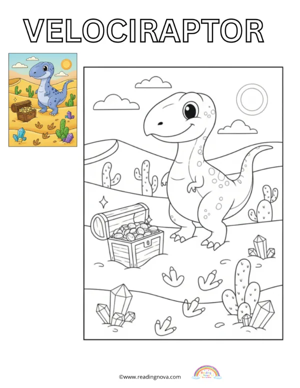 Free colouring page: Velociraptor