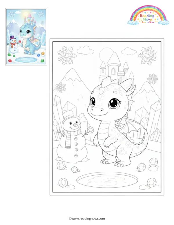 Free colouring page: Baby Ice Dragon