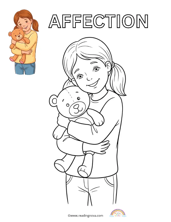 Free colouring page: Affection