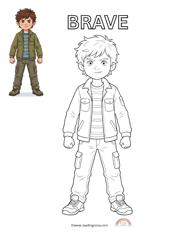 Free colouring page: Brave