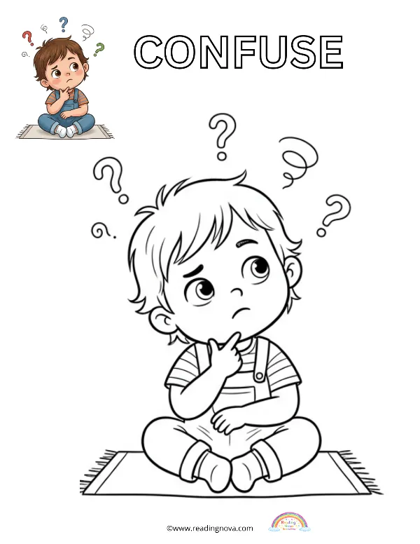 Free colouring page: Confuse