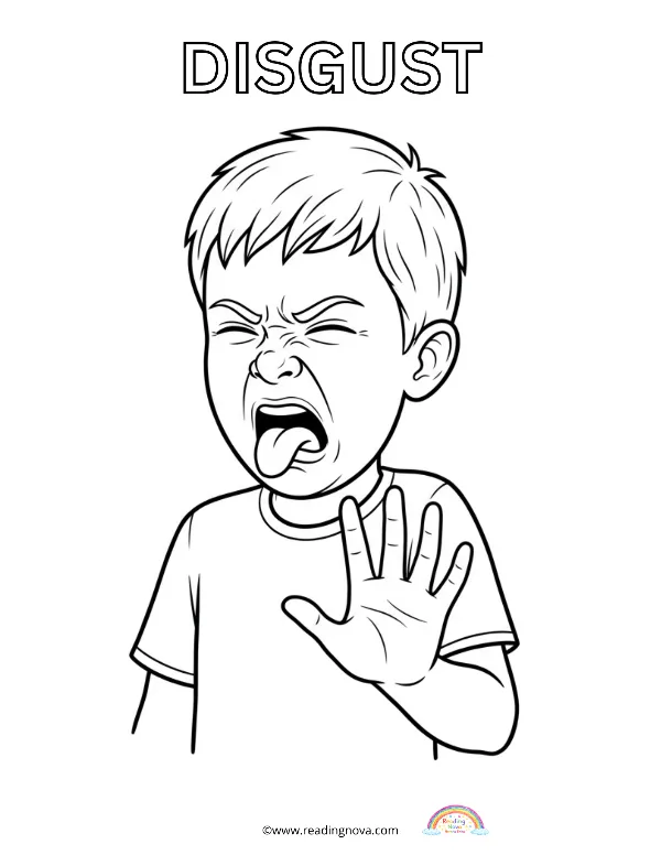 Free colouring page: Disgust