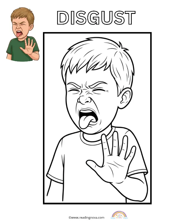 Free colouring page: Disgust