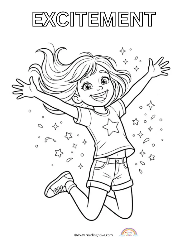 Free colouring page: Excitement