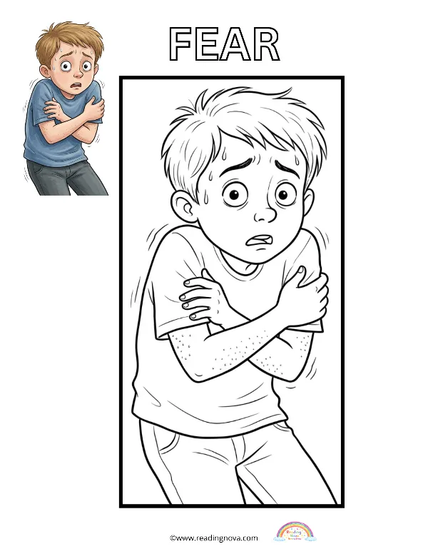 Free colouring page: Fear