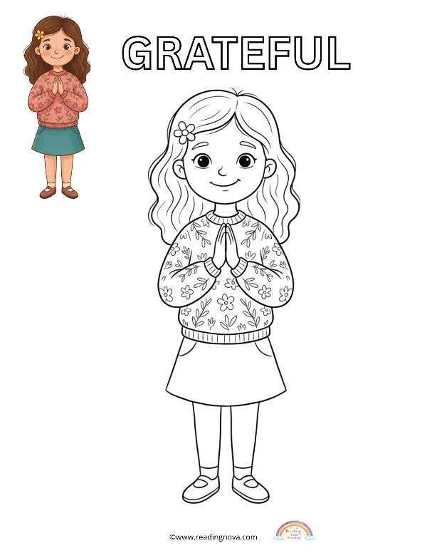 Free colouring page: Grateful