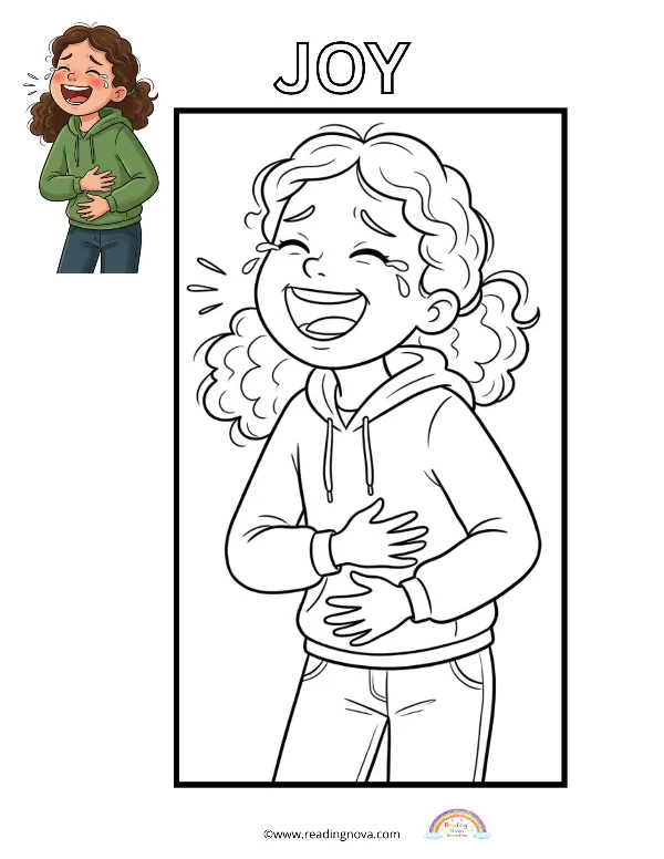 Free colouring page: Joy