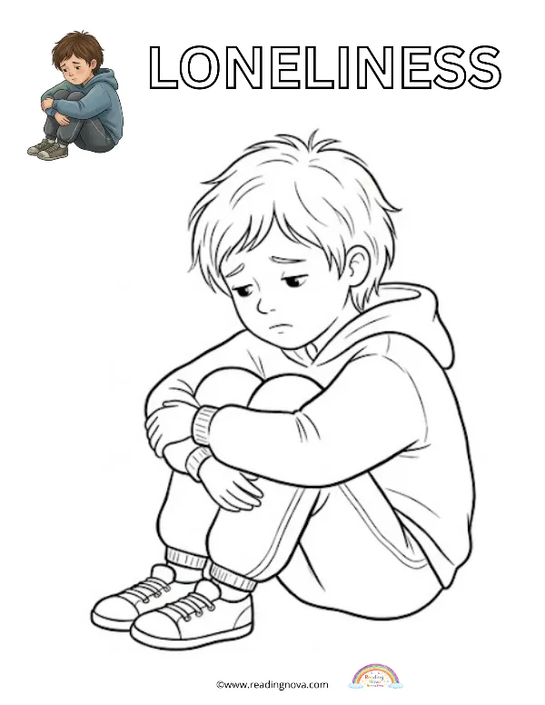 Free colouring page: Loneliness