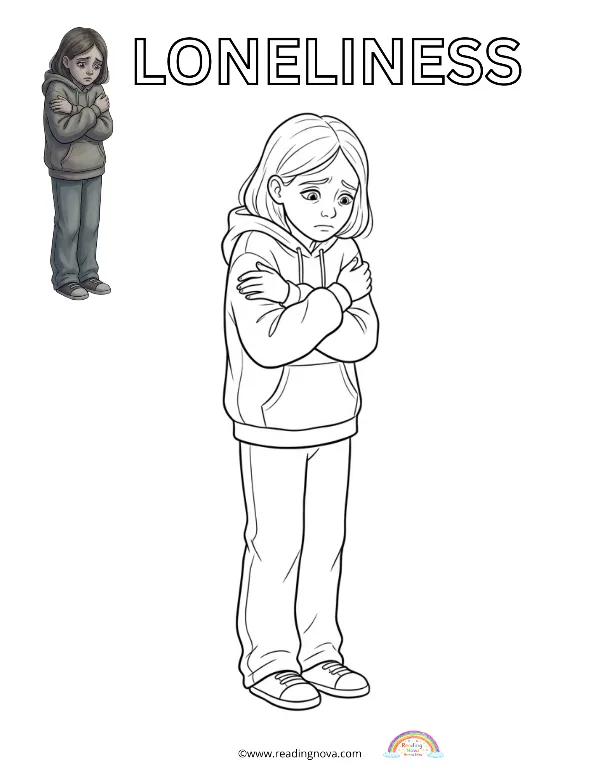 Free colouring page: Loneliness