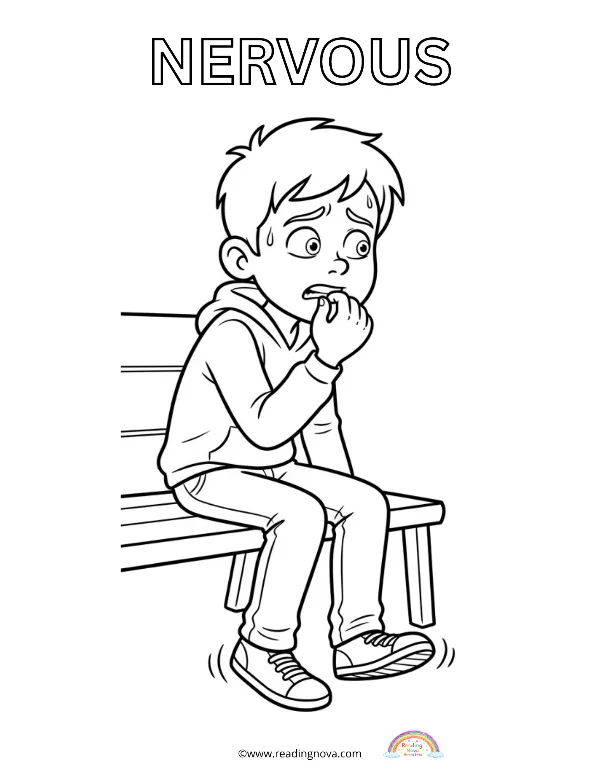 Free colouring page: Nervous