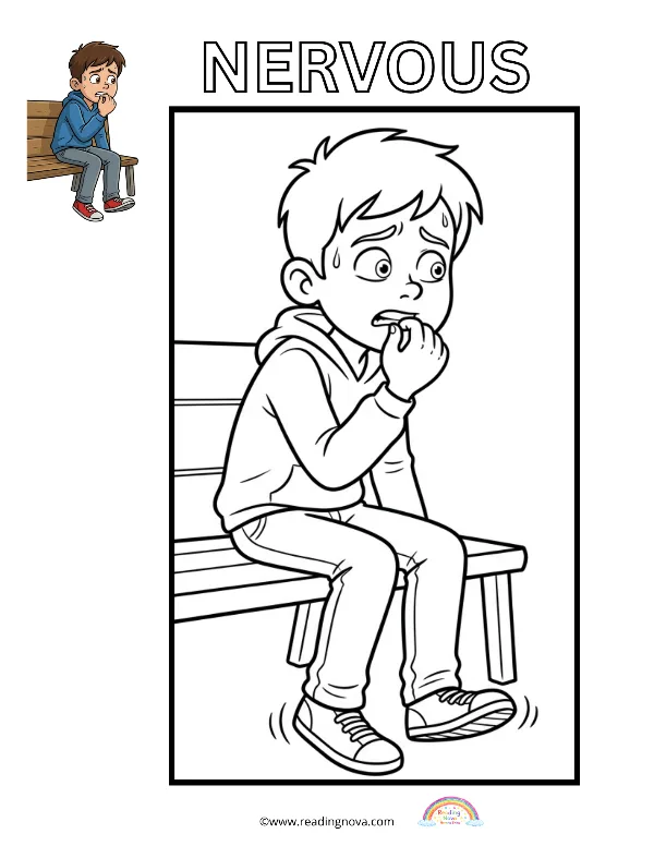 Free colouring page: Nervous