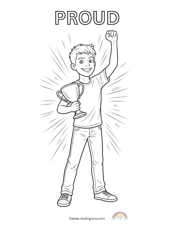Free colouring page: Proud
