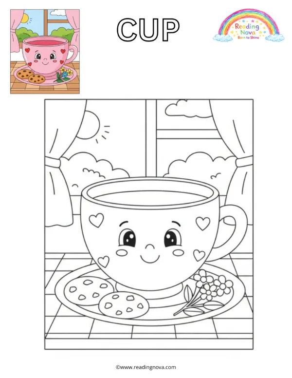 Free colouring page: Cup