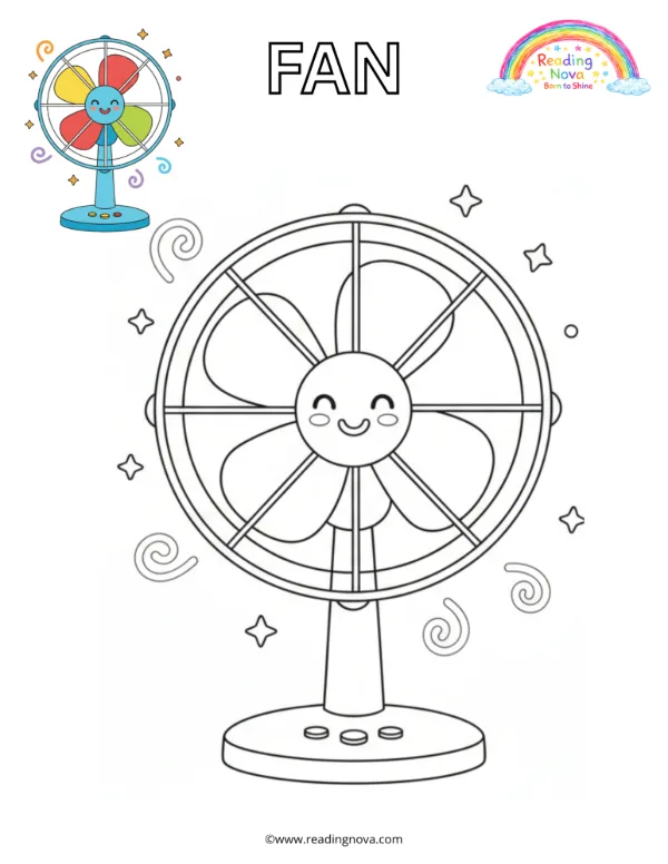 Free colouring page: Fan