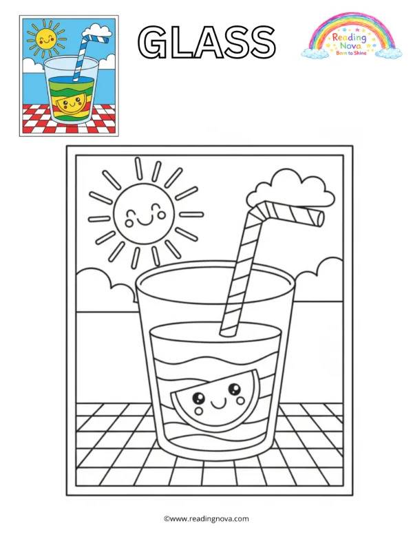 Free colouring page: Glass