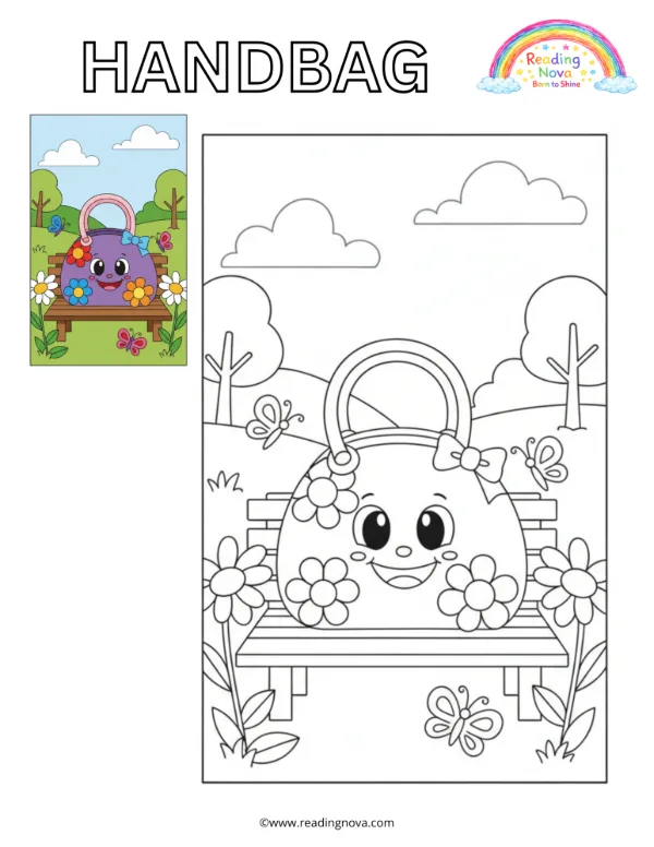 Free colouring page: Handbag