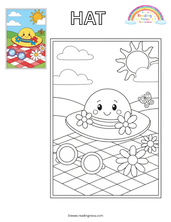 Free colouring page: Hat