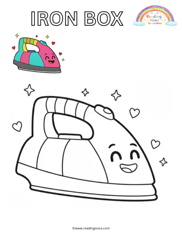 Free colouring page: Iron Box