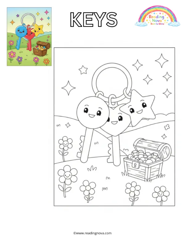 Free colouring page: Keys