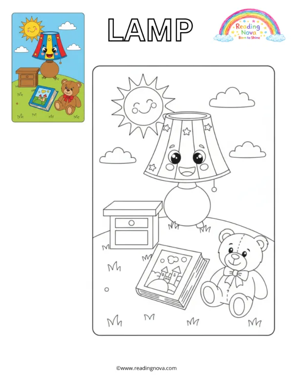 Free colouring page: Lamp