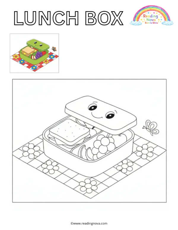 Free colouring page: Lunch Box