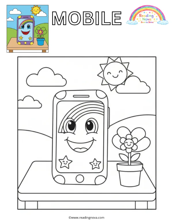 Free colouring page: Mobile