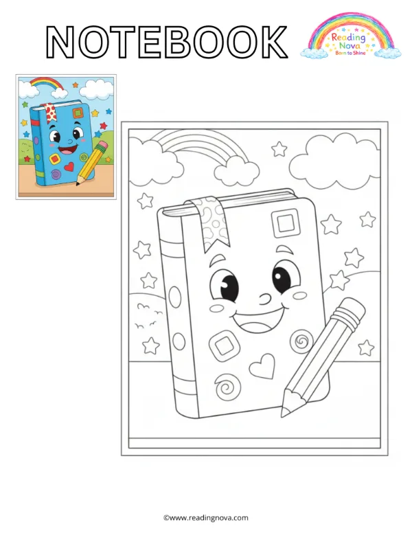 Free colouring page: Notebook