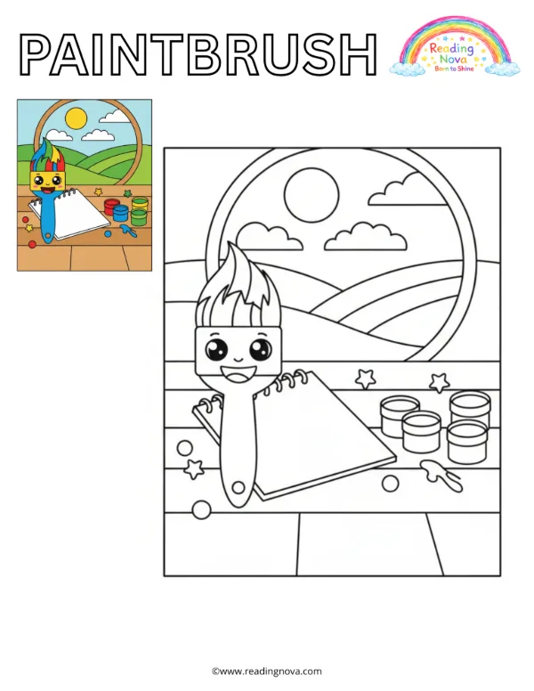 Free colouring page: Paintbrush