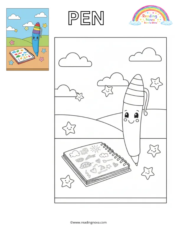Free colouring page: Pen
