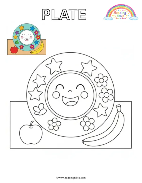 Free colouring page: Plate