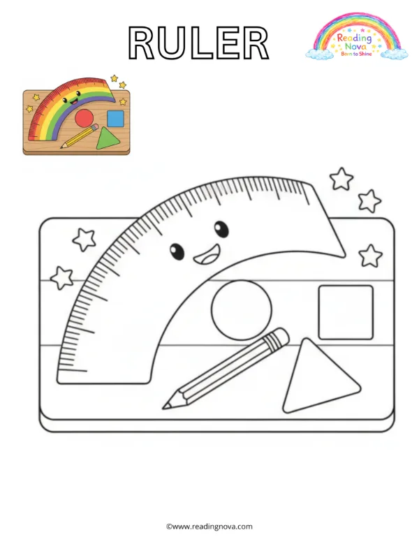 Free colouring page: Ruler