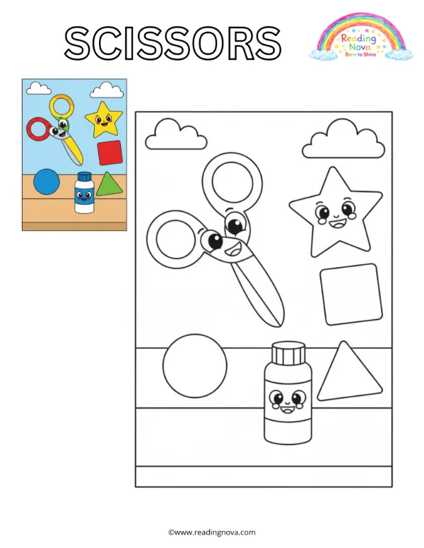 Free colouring page: Scissors