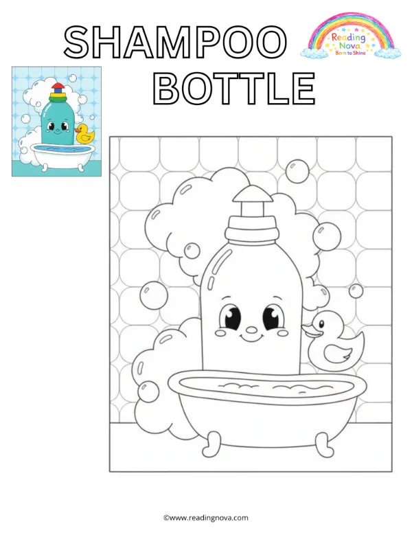 Free colouring page: Shampoo Bottle
