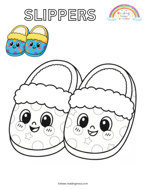 Free colouring page: Slippers