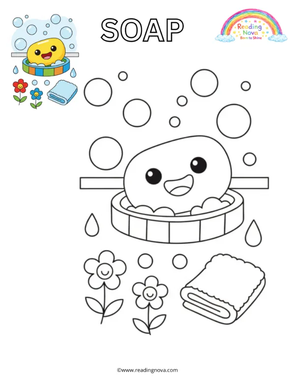 Free colouring page: Soap
