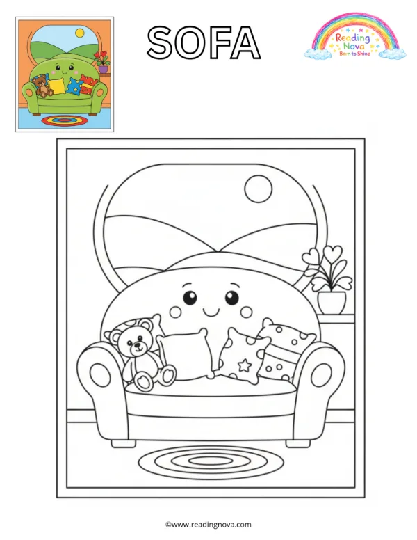 Free colouring page: Sofa