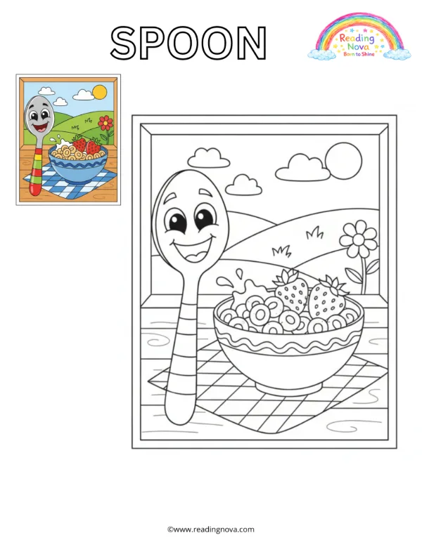 Free colouring page: Spoon